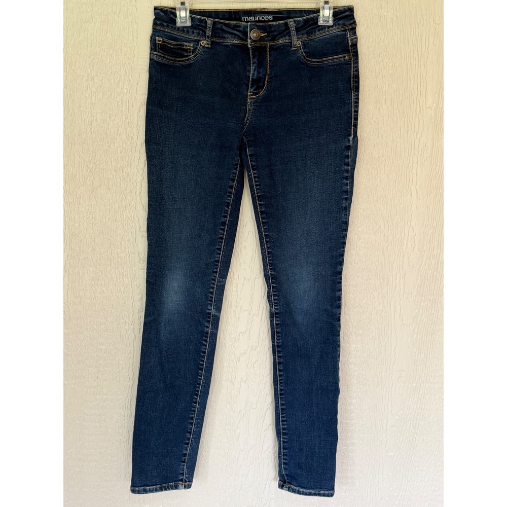 Maurices Dark Wash Skinny Jeans Blue Stretch Denim Size M-REG EUC